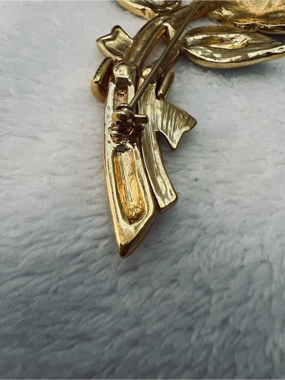 Nolan Miller Glamour Collection Gold Tone Rose Brooch VTG